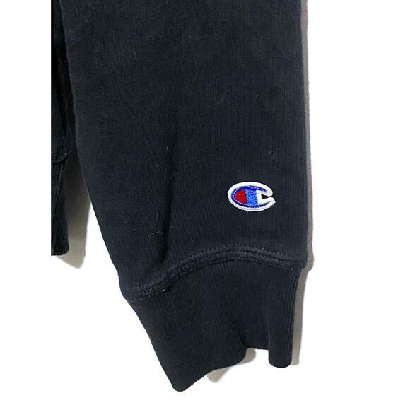 Champion Authentic Athleticwear Black Hoodie Sweatshirt Logo Sleeves Mens M - Picture 6 of 8